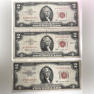 ** 1953 & 1963 $2 Bill - Fancy Serial Number/Rare (Collectible Currency) **